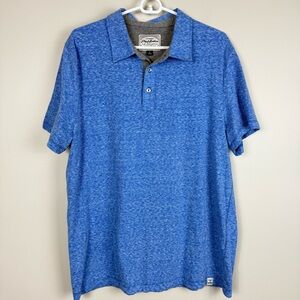 Flag & Anthem Polo Mens Large Blue Short Sleeve Shirt Top Preppy Cotton